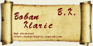Boban Klarić vizit kartica